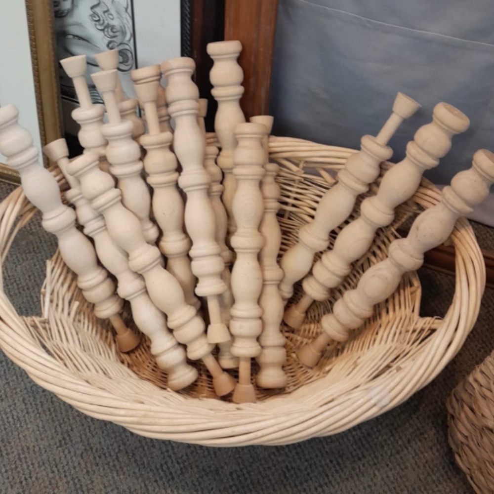 3 x pieces of Vintage Wood spindles